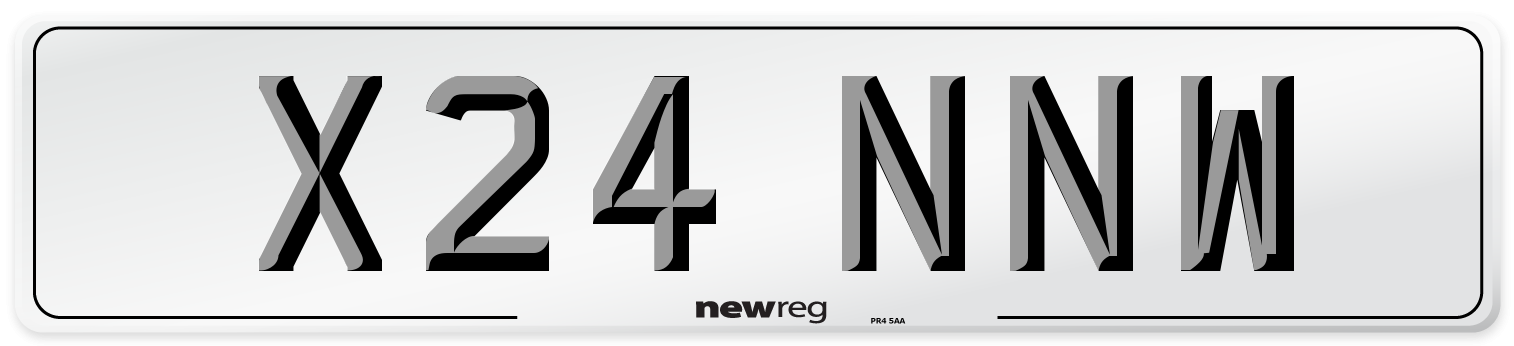 X24 NNW Number Plate from New Reg